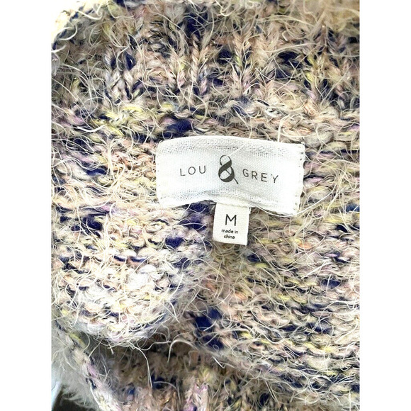 Lou & Grey - oversized thick chunky multi color fuzzy knitted sweater, size Med - Picture 4 of 6